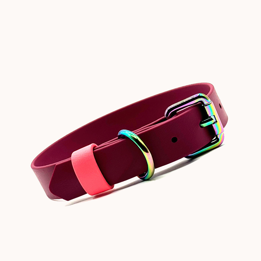 Collier ajustable DUO Bourgogne/Corail