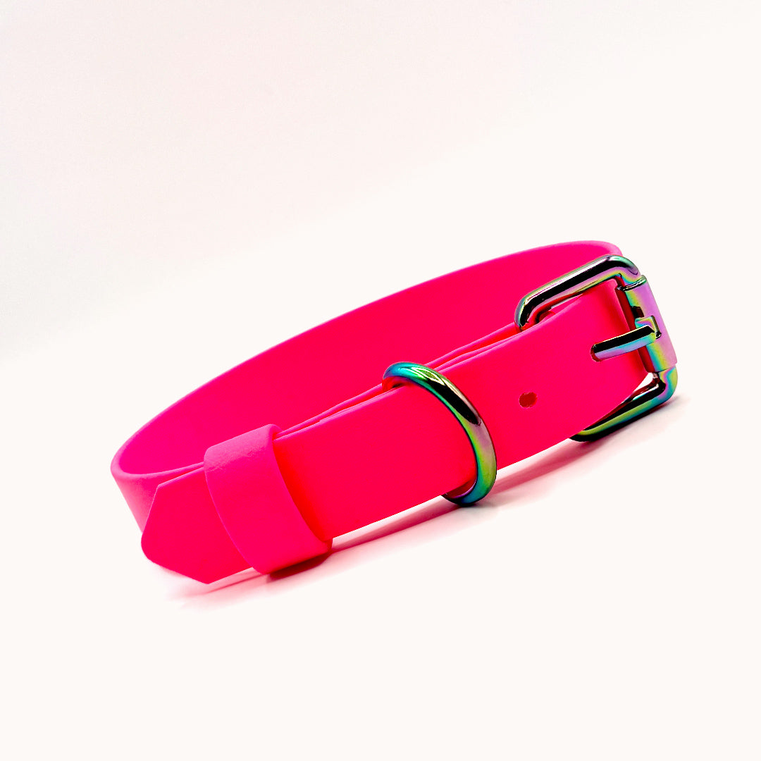 Collier ajustable 1" (25 mm) - Rose fluo