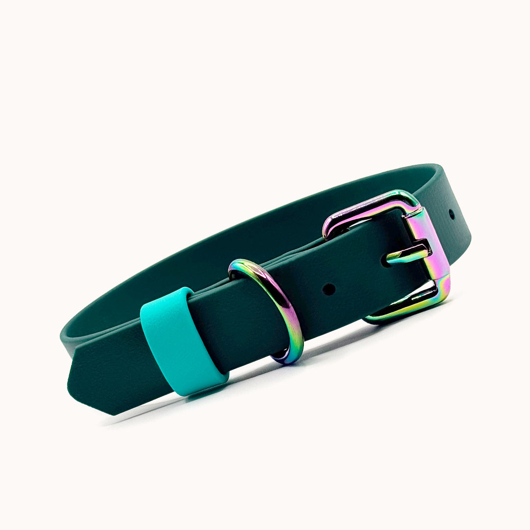 Collier ajustable DUO Sapin/Turquoise