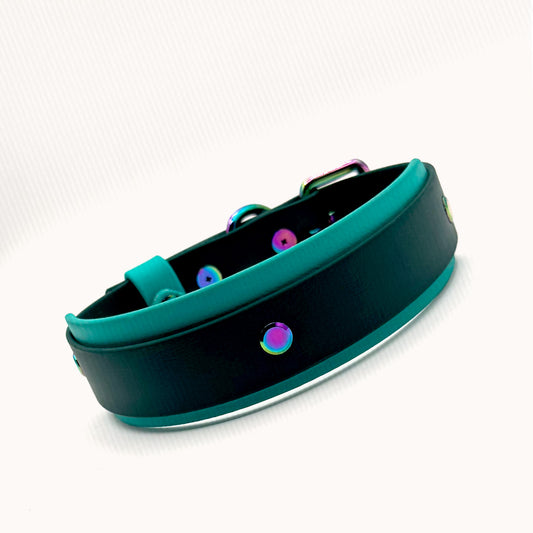 Collier ajustable double 1 1/2" (37 mm) - Turquoise et sapin